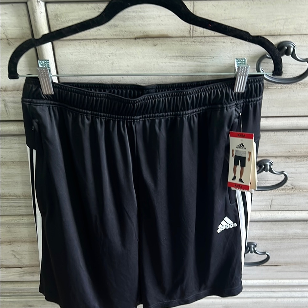 Adidas Black Shorts with White Accents